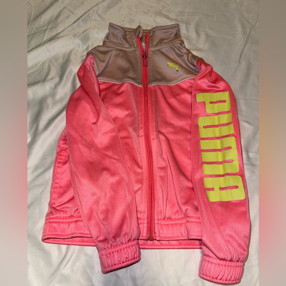 Puma Pink Jacket - Girls - Size 5 - Picture 1 of 4